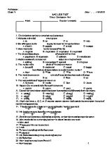 Đề kiểm tra 15 phút số 1 môn Tiếng Anh Lớp 9 - Năm học 2018-2019